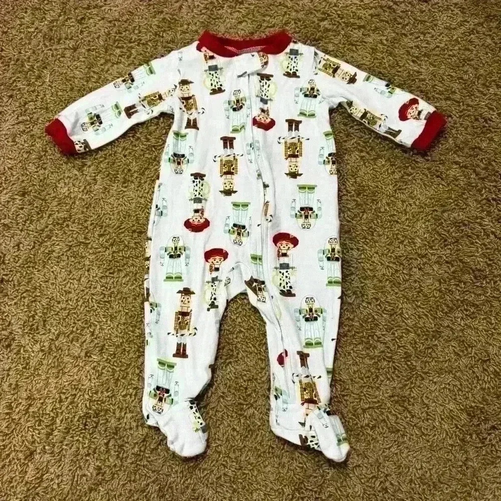 💙🩷Disney Pixar Unisex Toy Story Holiday Baby Pajamas Size 3-6M, Woody & Buzz